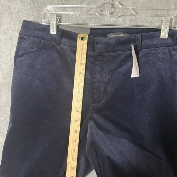 NWT Banana Republic Pants 12R Velour Velvet Logan Navy Blue Stretch Trousers - Picture 4 of 13